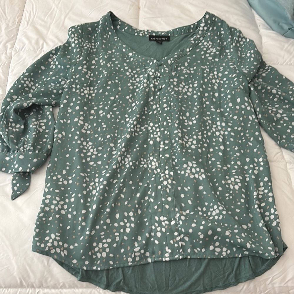 Green Patterned Women's Top